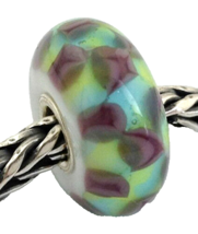 Authentic Trollbeads Turquoise Purple Chess Bead Charm 61368, New - $23.74