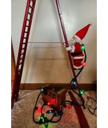 Mr. Christmas Stepping Santa Climbing Ladder Lighted w/15 Christmas Caro... - £62.32 GBP