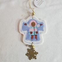 2021 Christmas Ornament Porcelain Artist Kaylani Juanita Girl Angel Snow - £10.01 GBP