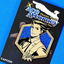 Phoenix Wright Ace Attorney Older Phoenix Golden Glitter Enamel Pin Figure 3DS - £11.21 GBP