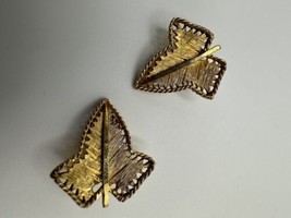 Vintage BSK Gold Leaf Earrings 2.8cm - £23.74 GBP