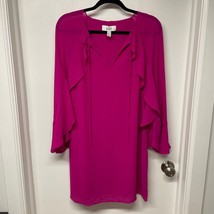 Belle Badgley Mischka Pink Ruffled Flirty Flowy Long Sleeve Dress Size 2/XS - £35.04 GBP