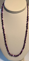 Jewelry Necklace Handmade Purple Beads and Barrels 21 Inches Lobster Claw - £6.05 GBP