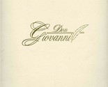 Don Giovanni Menu Milan Italy Chef Michel Atanowski  - £22.07 GBP