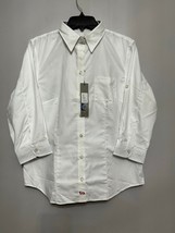 Pennington &amp; Bailes Mens Button-Up Shirt White Long Sleeve Pocket L New - £21.09 GBP