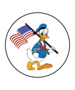 DONALD DUCK 4TH OF JULY ENVELOPE SEALS STICKERS LABELS 1.5&quot; (30) disney - $5.99