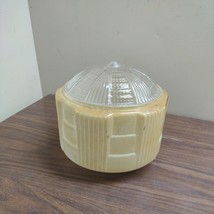 1930s Art Deco Light Fixture Globe Glass Frosted Clear Architectural Salvage - £18.66 GBP