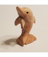 Vintage Hand Carved Pink Marble Dolphin 4&quot; tall Swimming on Wave/Jumping.  - €9,35 EUR