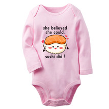 Newborn She Believed She Could Sushi Did Funny Romper Baby Bodysuits Outfits - £8.88 GBP