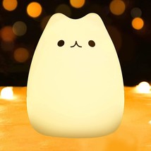 Night Lights for Kids, Cute Cat Silicone Lamp for Children, 7 Colors Nig... - £15.62 GBP