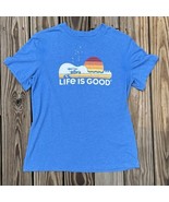 Life is Good Cool Tee T-Shirt Blue Jeep Surfboard Rainbow Sun Guitar Men... - $325.57 MXN