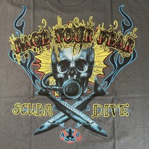 Amphibious Outfitters Men&#39;s T-Shirt XL Face your Fear Scuba Dive Dark Gray - $28.49