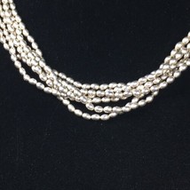 Lauren Ralph Lauren Silver Tone Bead Multi Strand Choker Necklace 17&quot; - £12.65 GBP