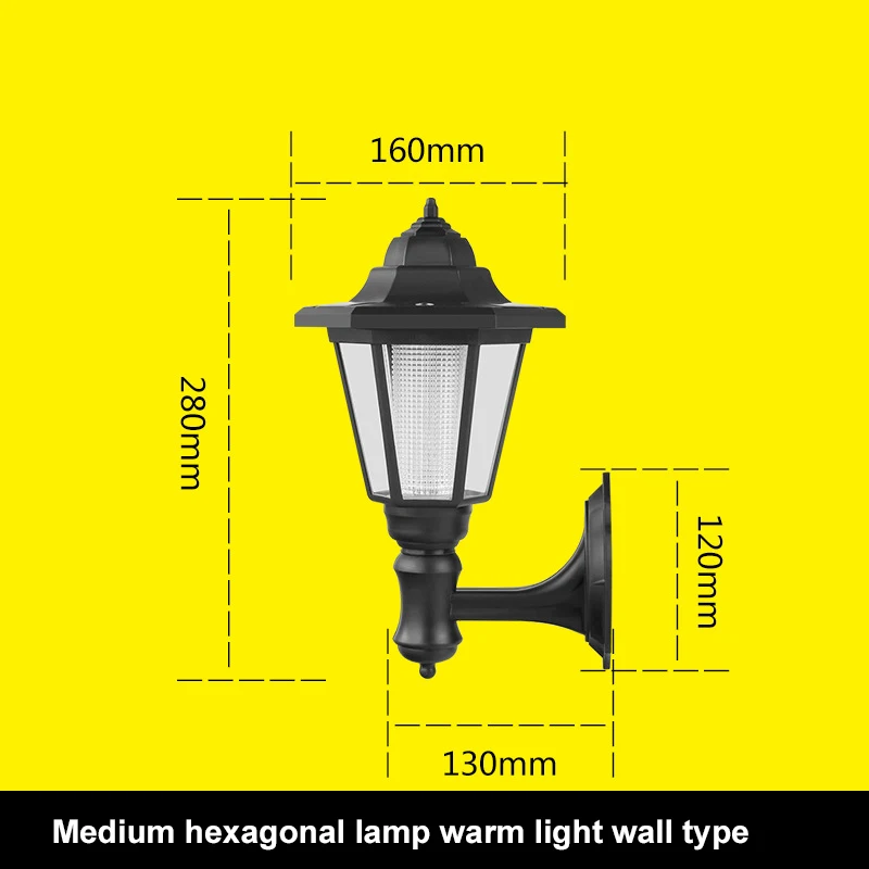 Hexagonal Solar Lawn Light Retro Led Wall Lamp Lantern LED Solar Sconce Light Vi - £154.55 GBP