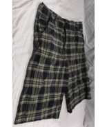 BUGLE BOY MENS BLUE AND BROWN PLAID SQUARED HOT WEATHER SUMMER SHORTS 34 - $18.90 CAD