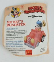 Vintage 1988 McDonalds Disney Mickey&#39;s Birthdayland Mickeys Roadster #5  - £3.09 GBP