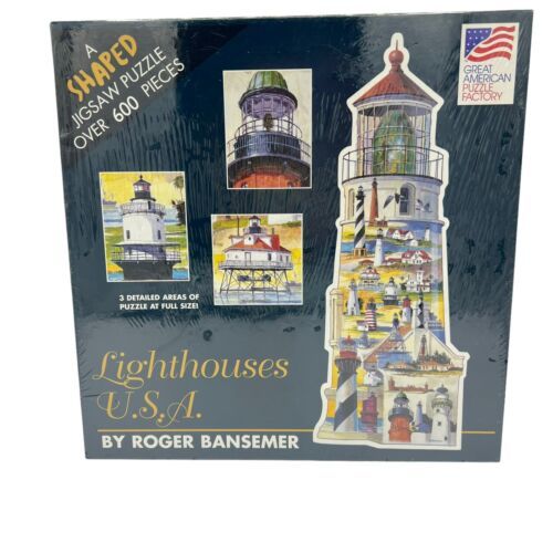 Primary image for Lighthouses USA by Roger Bansemer Over 600 Pieces Puzzle A Shaped Jigsaw Puzzle