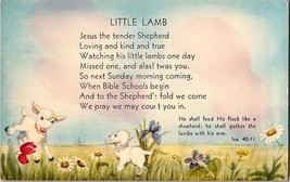 VIntage LifeLine Postcard Little Lamb Sunday School Invitation Religious... - £4.77 GBP