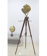 NauticalMart  Designer Brass Antique Finish Searchlight W/Tripod Floor Lamp - $3,717.72 MXN