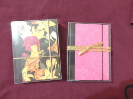 Floral Pink Sticky Note Holder Pad with Elastic Closure and Pocket - $9.40+