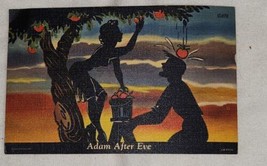 Adam After Eve Funny Postcard Unused Apple Falling On Man Sunset Comical C-676 - £12.78 GBP