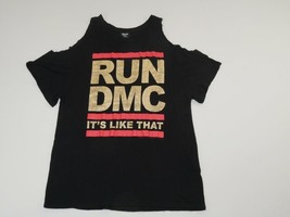 Run DMC It&#39;s Like That Black Cold Shoulder Short Sleeve T Shirt Womens Medium*** - £28.46 GBP