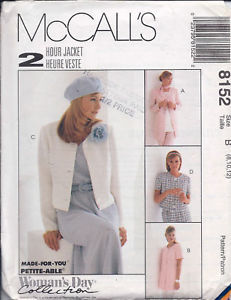 McCall's Pattern 8152 Misses' Unlined Jacket in Two Lengths - $1.75