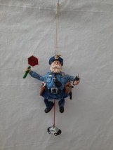 Cannon Falls ~ Santa Police Officer Christmas Ornament With Jointed Legs - £10.24 GBP