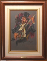 &#39;Music Man&#39; by Carol Theroux Signed Original Pastel Painting 30x23 Frame Mat COA - £959.48 GBP