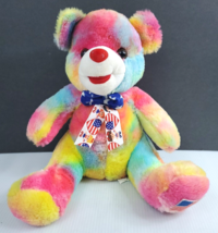 K &amp; K Sales Patriotic Teddy Bear Plush 11&quot; Tie Dye Stuffed Animal - £10.21 GBP
