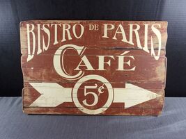 NWOT ATCM 93120 BROWN BISTRO DE PARIS CAFE 5 CENT HOME DECOR WOODEN SIGN... - $32.54 CAD