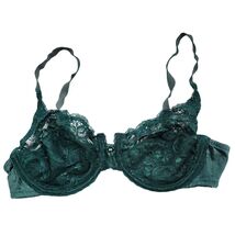 Wacoal Vintage Lace Underwire Bra 85175 Emerald Green Size 38C Unlined S... - $17.82