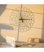 Oversized Analog Golden Clock Made of Laser Cut Plywood - Gigantic Sunfl... - $682.48 CAD