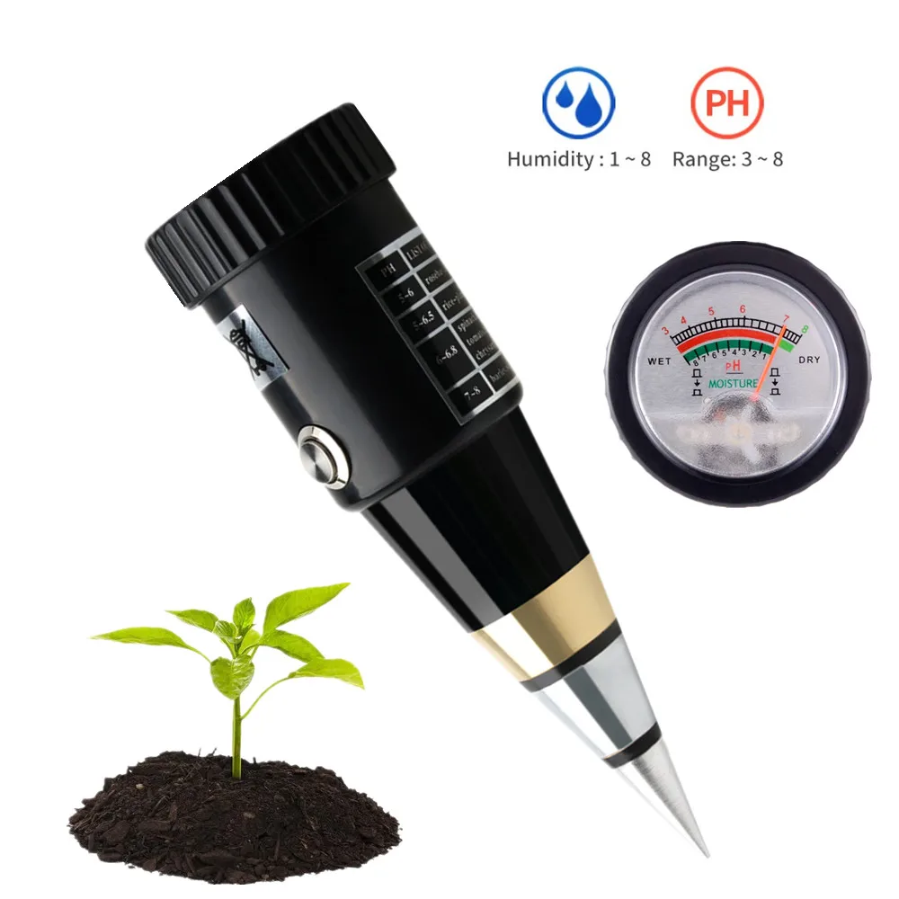 Soil Soil Moisture PH Meter pH 3-8 Acidity Humidity Tester  Sensor Probe Flower  - £180.16 GBP