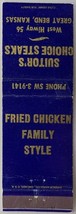 Superior Matchbook Cover Suitor&#39;s Choice Steaks Restaurant Great Bend KS... - $4.95