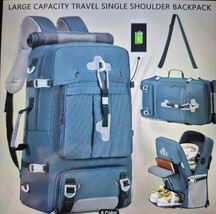 Blue Waterproof Hiking Backpack 35L For Outdoor Lightweight Breathable D... - $24.75