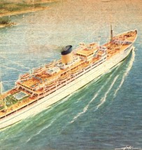 c1953 SS Nassau Incres Line Ship Home Lines Agency Postcard NY to Nassau - £11.76 GBP