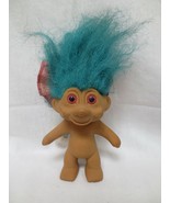 TNT Troll Doll 5&quot; Blue hair and pink eyes wearing hat - $10.00