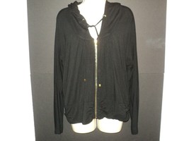 Boston Proper Sport Hoodie Size M Black Front Zip Long Sleeves Medium - £17.71 GBP