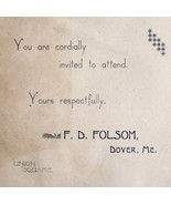 C1880s Invitation Card Half F.D. Folsom Dover Maine Victorian Union Squa... - $27.41 CAD