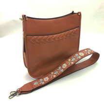 Jen &amp; Co Pippa Brown Vegan Leather Stitch Accented Crossbody Bag - $46.52