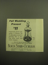1958 Black Starr &amp; Gorham Pinch Decanter Ad - Fall Wedding Present - £14.74 GBP