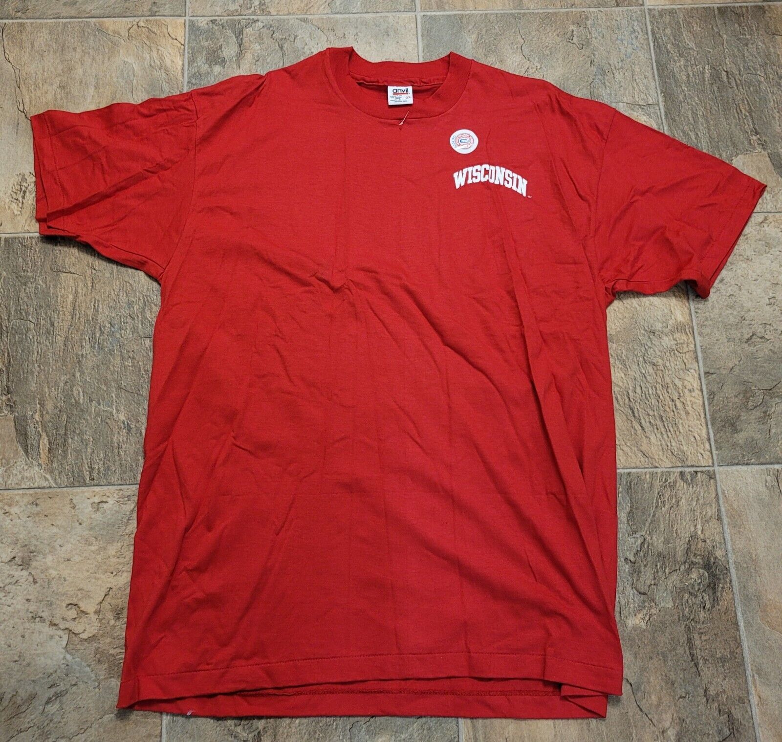 Primary image for Vintage University Of Wisconsin Anvil XXL Red T-Shirt Single Stitch 80s 90s