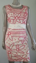$4,000 Oscar De La Renta Gorgeous Ivory Pink Embroed Silk Runway Dress 10 L - £780.96 GBP