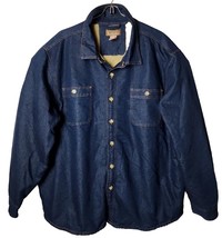 The Haband Tailgater Men XL Blue Denim Button Down Fleece Lining Jacket ... - £40.44 GBP