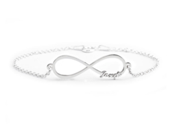 Sterling Silver Personalized Infinity Name Bracelet - £96.73 GBP