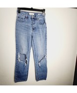 Pacsun Straight High Rise Size 23 Distressed Medium Blue - $14.84