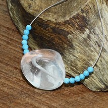 Crystal Quartz Smooth Nugget Turquoise Beads Natural Loose Gemstone Jewelry - £2.10 GBP