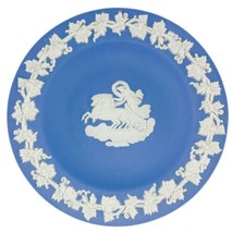 Wedgwood Pale Blue Jasperware Trinket Tray Plate 4.25” Aurora Chariot Da... - $9.47