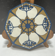 Antique Mettlach Ges. Gesch. Elder Blossom Plate 7&quot; Germany Art Pottery - £85.63 GBP